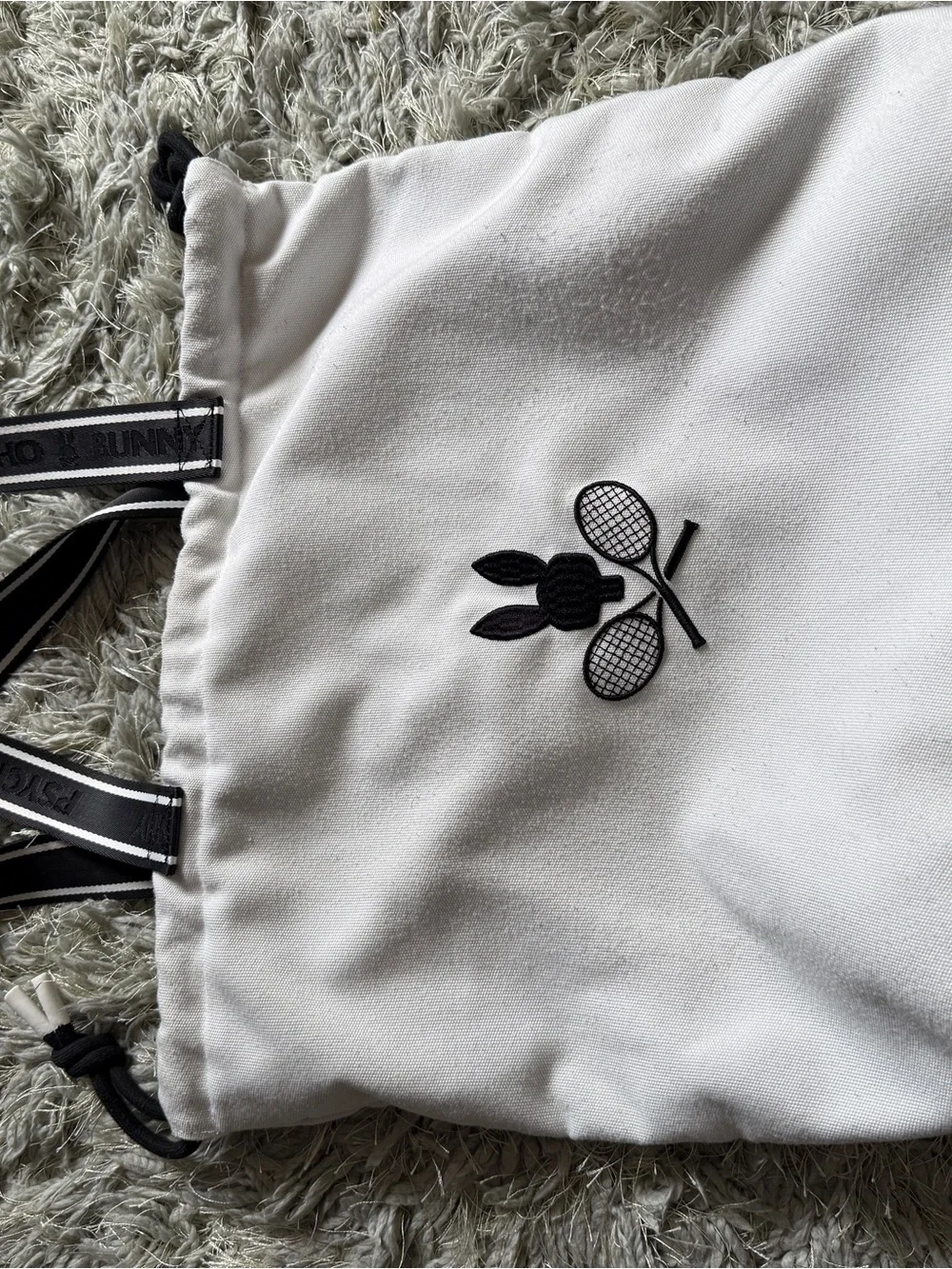 Psycho Bunny | Bags | Psycho Bunny White Tote Tennis Bag With Black ...